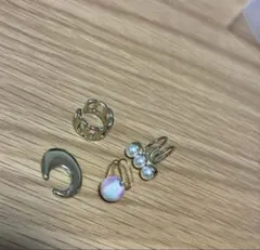 イヤーカフ 4点セット　パール　ゴールド　天然石