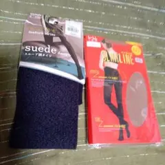 グンゼ スェード調タイツ  &  アツギ スリムライン　Ｌ  〜  ＬＬ