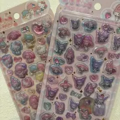 うるちゅるポップシール　マイメロディ クロミ　キティ　キキララ　2枚セット