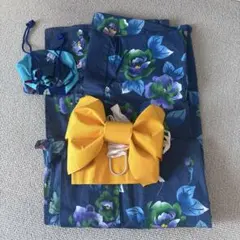 花柄浴衣・帯・バッグセット