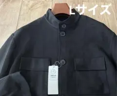 未使用品 コムサイズム メン イタリアンカラー ジャケット Xブラック Lサイズ