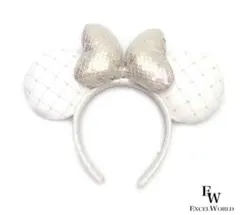 ディズニー ミニー カチューシャ ホワイト シルバー
