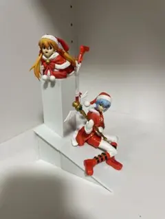新世紀エヴァンゲリオン　アスカ レイ サンタコスチューム フィギュアセット