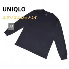 UNIQLO ユニクロ エアリズムコットンUVカットクルーネックＴ Ｍブラック