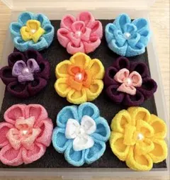 ちりめん細工 花パーツセット 9個入り　ひな祭り　結婚式　ハンドメイド