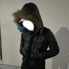 y2k ファー付きダウンジャケット 短丈 光沢 ギャル男 平成 お兄系 グランジ