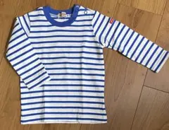 ミキハウス 白青ボーダー長袖Tシャツ