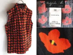 希少 ビンテージ agnes b. 花柄 ノースリーブシャツ 38