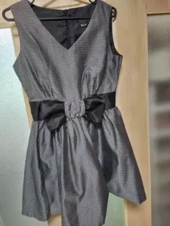 ドレス　ミニワンピース リボン フォーマル パーティー 結婚式　オールディーズ