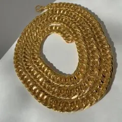 極太 10mm ネックレス 70cm ゴールドチェーン 金 喜平 6面カット 夏