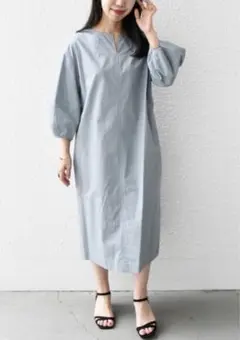 シップス エニィ【美品】コクーン パフ ボリュームスリーブワンピース