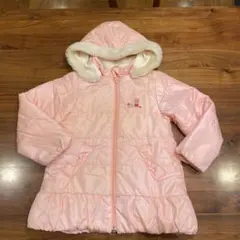 ミキハウス　ホットビスケッツ　ピンク中綿コート 120