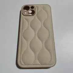 ベージュ キルティング iPhone13 ケース