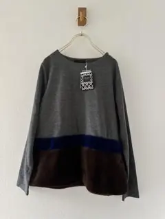 【新品タグ付】Alluge アルージュ　ロングTシャツ ボア　フリーサイズ