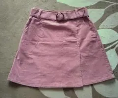 Heather　ヘザー　巻きスカート風　コーデュロイ　台形　ミニスカート