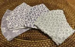 レース生地　立体布マスク4点セット