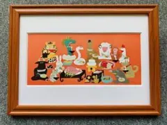 柳原良平「宝船」リトグラフ 直筆サイン入 額縁入り アンクルトリス 七福神 正月 柳原良平「宝船」リトグラフ 直筆サイン入 額縁入り アンクル