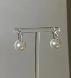 新品　上品パールフープピアス セレモニー華やかデザイン