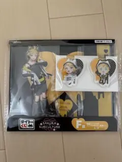 タイトーくじ桜ミクF賞背景パーツ付きクリアスタンドJ賞クリアバッジセット鏡音リン