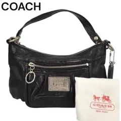 COACH 美品 レザー ショルダーバッグ ハンド バッグ 保存袋& チャーム付