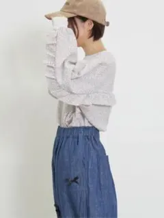 ワッフルフリルメロー花柄カットソー Samansa Mos2