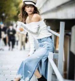 GYDA ジェイダ サイドスリット デニムロングスカート Sのサムネイル