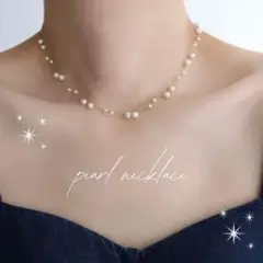 パール　ゴールド　2連ネックレス　パールネックレス　結婚式　セレモニー　華奢