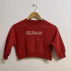 GU GIRLS クロップドスウェットプルオーバー 長袖 赤【120】