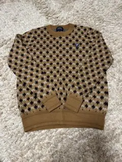 PEARLY GATES 総柄PGロゴセーター ブラウン