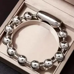 ステンレス　8mm　シルバーボール　ブレスレット　シルバーブレスレットのサムネイル