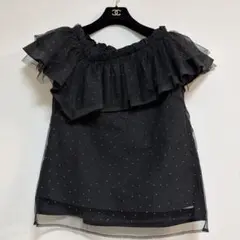 ジャスグリッティー新品⭐️朝比奈彩着完売❗️ドットAラインブラウス 