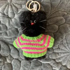 コジモジ風 猫キーリング チャーム マスコット キーホルダー