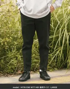 【期間限定価格】BAYFLOW ストレッチトラウザー　BK L