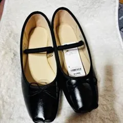 GUストラップバレエシューズ Lサイズ　ブラック