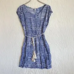 FOREVER21 青と白のストライプワンピース ミニワンピース　M