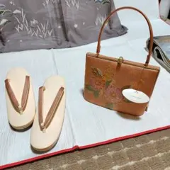 kai様専用　佐賀錦　サーモンピンク　スワトウ刺繍入　草履とバッグセット