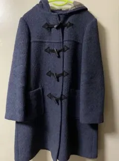 ダッフルコート イギリス製 裏地チェック かわいい オーバー 通学用 ビンテージ