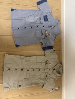 ボタン付きカジュアルシャツ2点セット