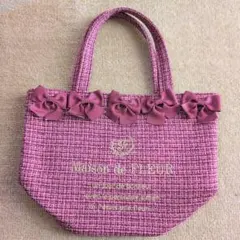Maison de FLEUR　 ツイードリボン付きハンドバッグ