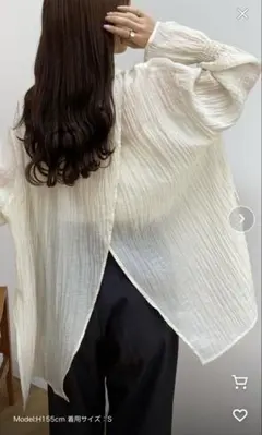 【新品】callautiaバックスリットシアーシャツMのサムネイル