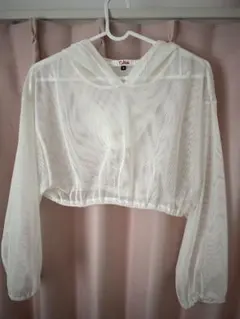 未使用品　ピンクラテ　M ホワイト メッシュフード　トップス