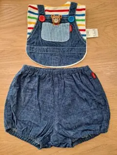 ミキハウス デニムショートブルマとスタイセット
