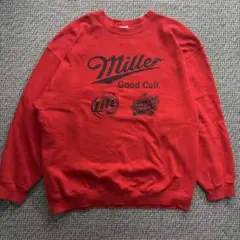 ミラービール スウェット 赤 フルーツオブザルーム 90s ヴィンテージ 古着