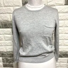 【ルーニィ】LOUNIEニットプルオーバー(F)グレー　無地　シンプル　丸首