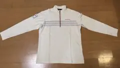 ホワイトジッパー付き長袖シャツ