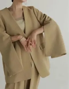 louren slit sleeve jacket beige ベージュ