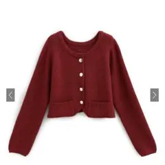 ラメリブニットショート丈カーディガン[kz636]