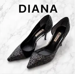 【美品】DIANA ダイアナ グリッターパンプス 24.5cm 美脚ヒールのサムネイル