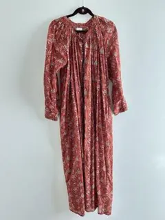 URBAN RESEARCH DOORS ペイズリー柄ワンピース ゆったり 春秋