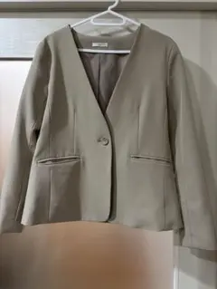 GLACIER ベージュ ノーカラージャケット M